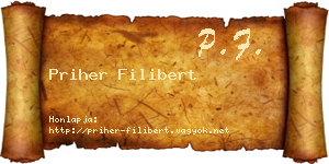 Priher Filibert névjegykártya
